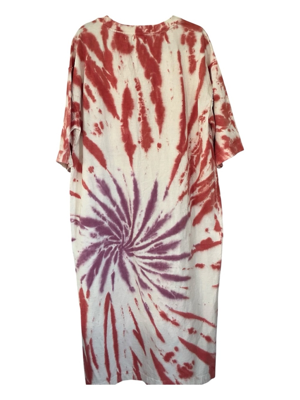 Free People Beach Camilla Tie-Dye Short Sleeve Shirt Dress in Red and Purple - Picture 7 of 11